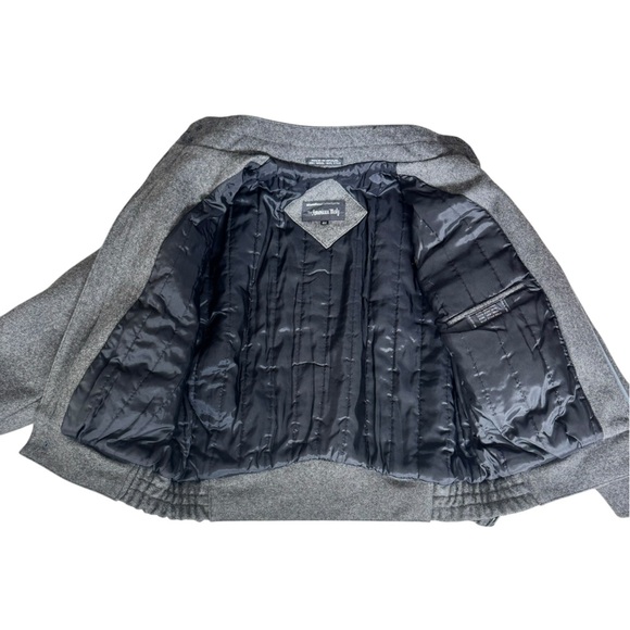 Vintage The American Male 100% Wool Gray Bomber Jacket Coat Size 46 Preppy Retro - Picture 6 of 10